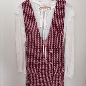 Maje Pink and Black Patterned Dress